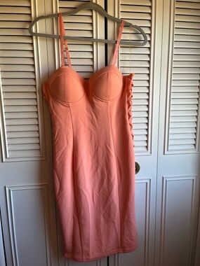 Fashion Nova Peach Bustier Dress